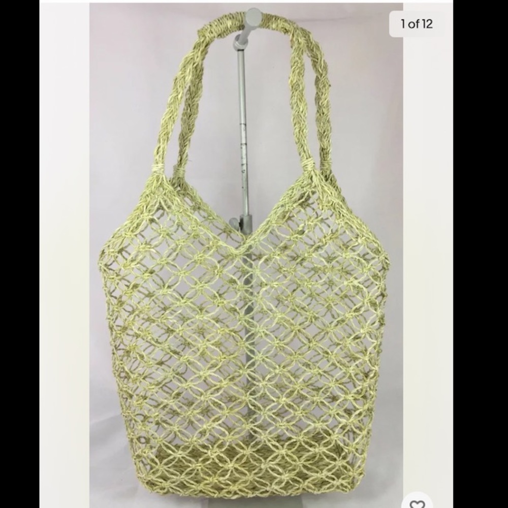 2/$20 New Macrame Natural Fiber Tote Picnic Summer Bag Purse Shopping Handmade